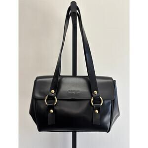 Nannini Black Leather Shoulder Bag Purse AS IS #62491